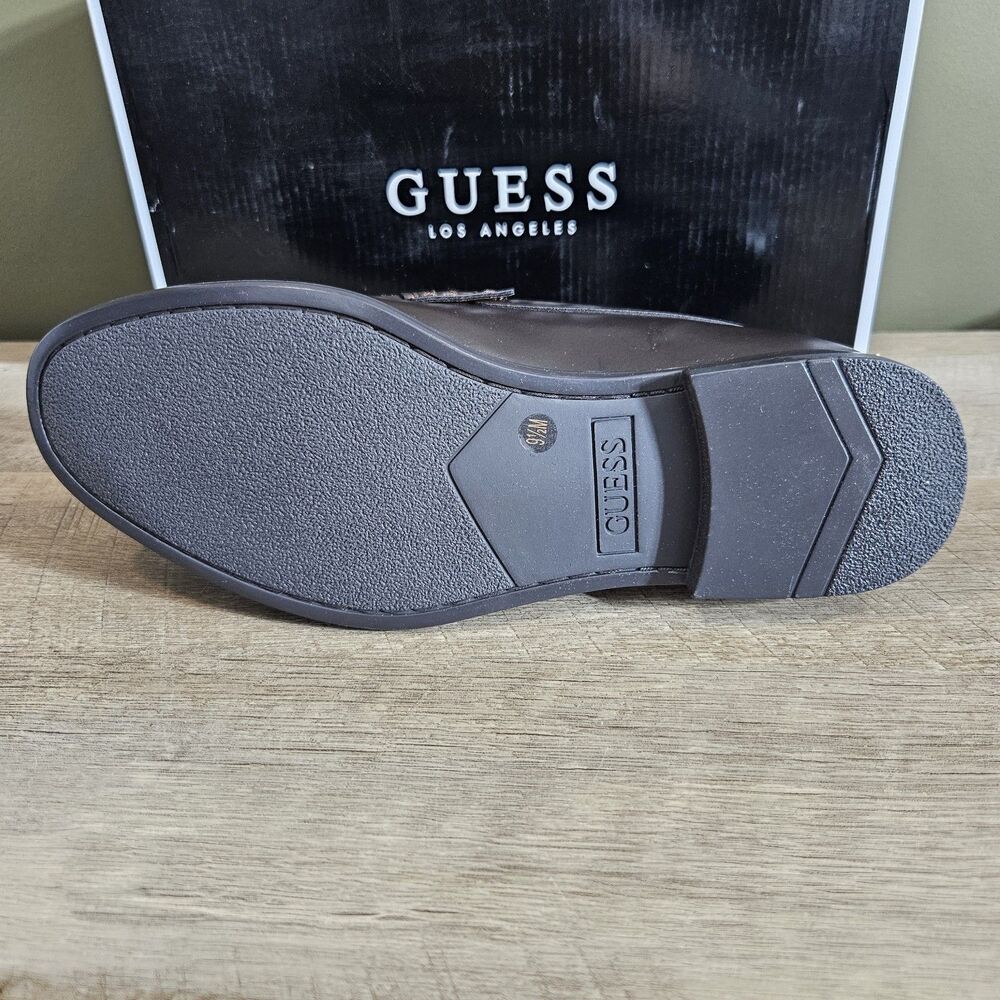 New With Box Guess Los Angeles Mens Size 9.5 Camox Moc Toe Loafers Dark Brown - Picture 7 of 12